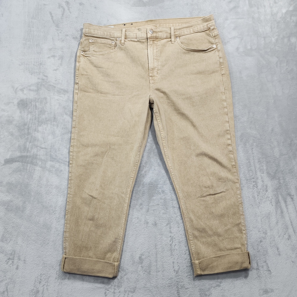 Gap Jeans Womens 18 Beige Khaki Vintage Slim High Rise Tapered Stretch Denim